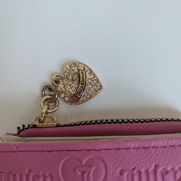 Juicy Couture Pink Embossed Wallet with Heart Charm - Picture 2 of 9